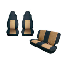Cargar imagen en el visor de la galería, Rugged Ridge Seat Cover Kit Black/Tan 91-95 Jeep Wrangler YJ