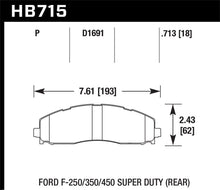 Cargar imagen en el visor de la galería, Pastillas de freno traseras Hawk 2015 Ford F-250/350/450 Super Duty