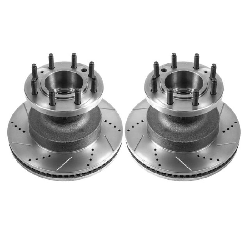 Power Stop 21-22 Ford E-450 Super Duty Front Drilled & Slotted Rotor - Pair