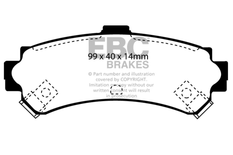 Pastillas de freno traseras EBC 95-97 Nissan Sentra 1.6 Redstuff