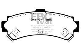 Pastillas de freno traseras EBC 95-97 Nissan Sentra 1.6 Redstuff