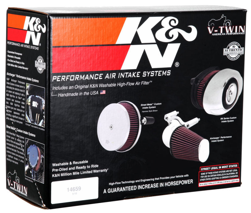 K&N Intake System for Harley Davidson - Color (Red) - Style (Oval) - Size (9in)