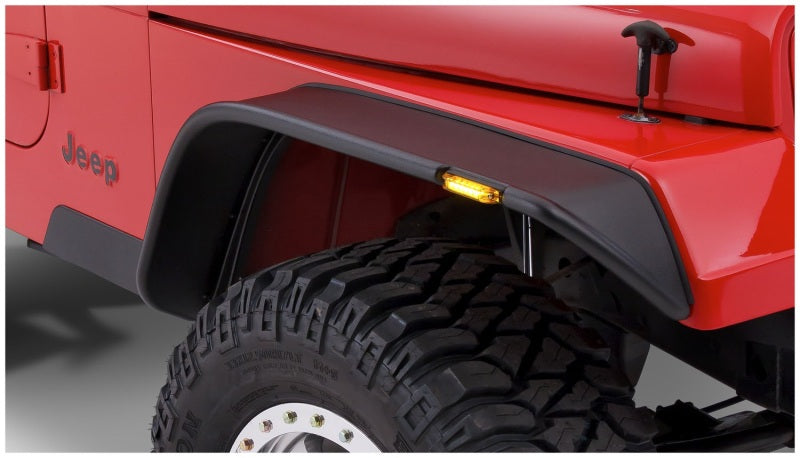 Bushwacker 87-95 Jeep Wrangler bengalas estilo plano 2 piezas excluye Renegade - negro
