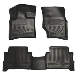 Husky Liners 07-14 Audi Q7 Weatherbeater Revestimientos de piso para asiento delantero y segundo, color negro
