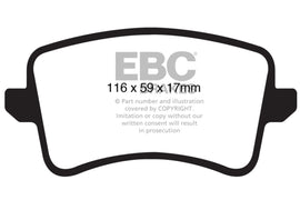 EBC 09-11 Audi A4 2.0 Turbo Pastillas de freno traseras Greenstuff