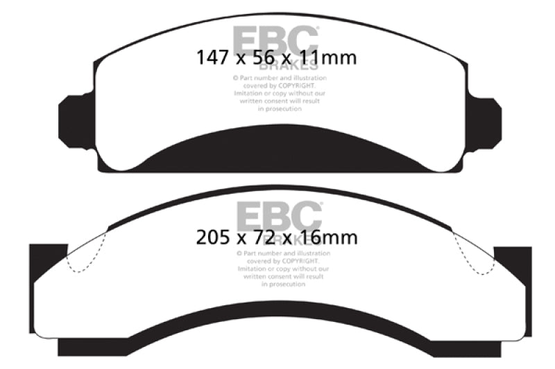 EBC 74-80 Chevrolet C30 (JB8) Pastillas de freno delanteras Yellowstuff