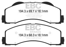 Cargar imagen en el visor de la galería, EBC 15+ Ford F150 2.7 Twin Turbo (2WD) Ultimax2 Front Brake Pads