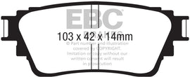 Pastillas de freno traseras EBC 18-21 Mitsubishi Outlander Yellowstuff