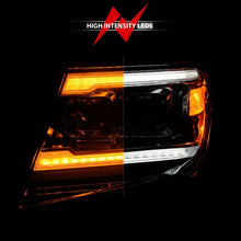 Cargar imagen en el visor de la galería, ANZO 09-20 Nissan Frontier Proyector cromado estilo tablón DRL con interruptor y LED DRL secuencial