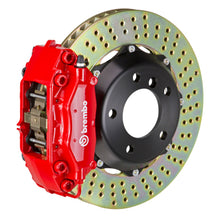 Cargar imagen en el visor de la galería, Brembo 02-06 Mini Cooper Front GT BBK 4 pistones fundidos 2 piezas 320x28 2 piezas rotor perforado-rojo