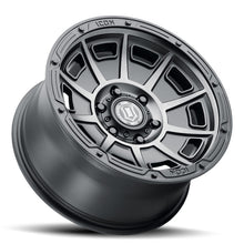 Cargar imagen en el visor de la galería, ICON Victory 17x8.5 5x5 -6mm Offset 4.5in BS Rueda de tinte negro satinado ahumado