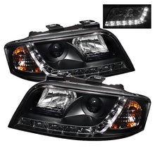 Load image into Gallery viewer, Spyder Audi A6 02-04 Projector Headlights Halogen Model Only - DRL Black PRO-YD-ADA601-DRL-BK