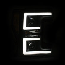 Cargar imagen en el visor de la galería, Faros delanteros LED ANZO 17-18 Ford F-250 Super Duty Faros delanteros LED estilo tablón negros (par)