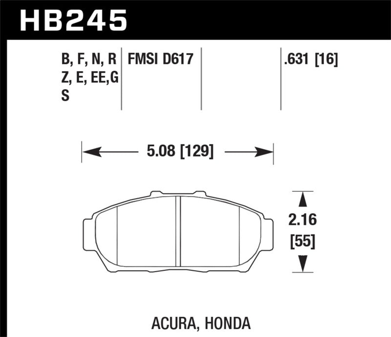 Hawk 94-01 Acura Integra (excl Tipo R) DTC-60 Pastillas de freno delanteras de carrera