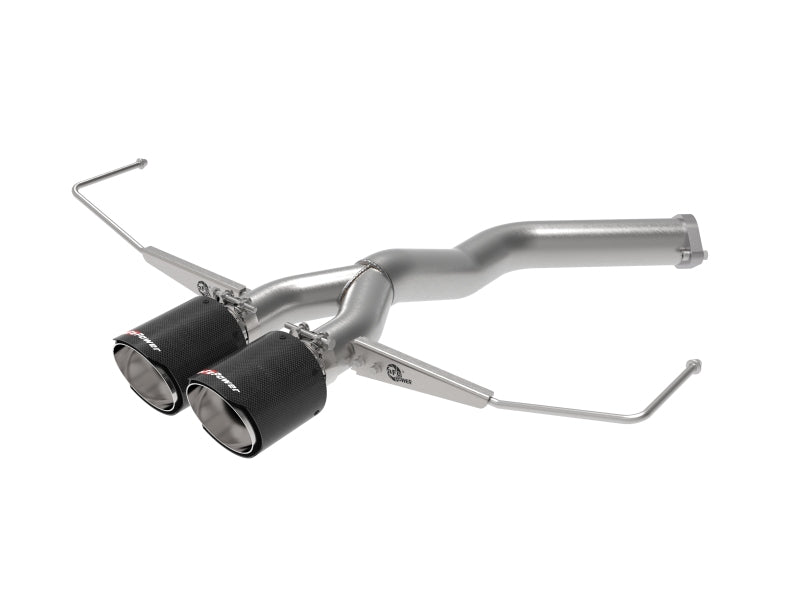 aFe Takeda Escape con eje trasero 304 SS de 3 pulg.-2.5 pulg. con punta de carbono 19-20 Hyundai Veloster I4-1.6L(t)