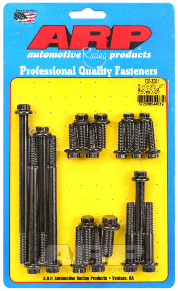 ARP Buick 350 Kit de pernos de 12 puntos para bomba de agua y tapa de distribución