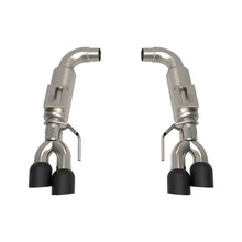 Cargar imagen en el visor de la galería, Kooks 2018+ Mustang 5.0L 4V OEM x eje trasero de 3 pulgadas con silenciadores redondos de carrera de 3 pulgadas, puntas cuádruples negras de 4 pulgadas