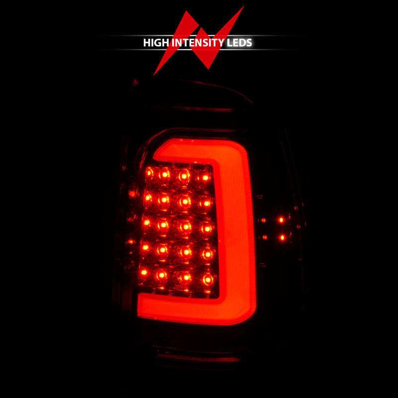 ANZO 1997-2004 Dodge Dakota luces traseras LED con carcasa cromada, par de lentes rojas