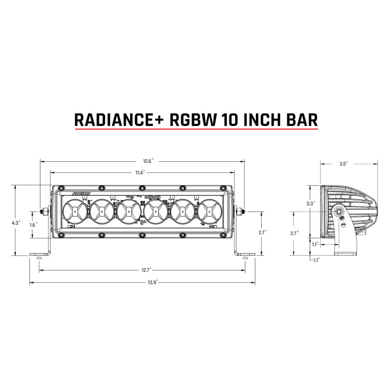 Rigid Industries Radiance+ 10 pulgadas. Barra de luz RGBW