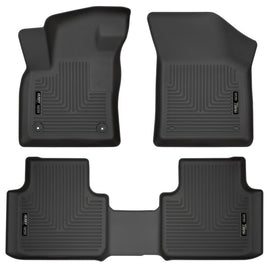 Husky Liners 18-19 Volkswagen Atlas Weatherbeater Revestimientos de piso para asiento delantero y segundo, color negro