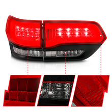 Cargar imagen en el visor de la galería, ANZO 2014-2016 Jeep Grand Cherokee luces traseras LED rojo/transparente