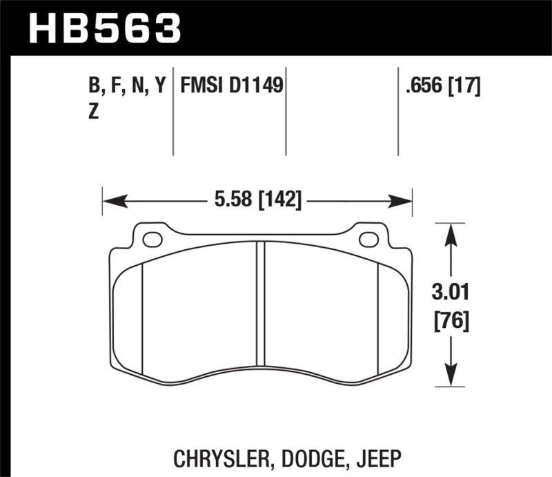 Hawk 2005-2014 Chrysler 300 C SRT8 6.1 HPS 5.0 Pastillas de freno delanteras