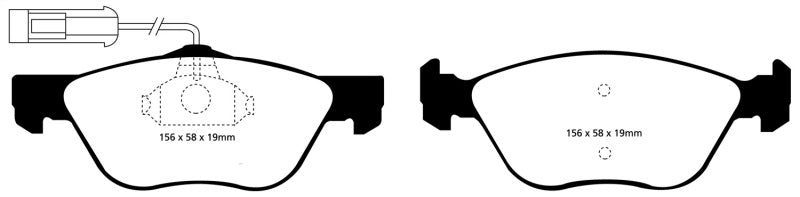 EBC 95-01 Alfa Romeo 145 1.8 TS Pastillas de freno delanteras Greenstuff