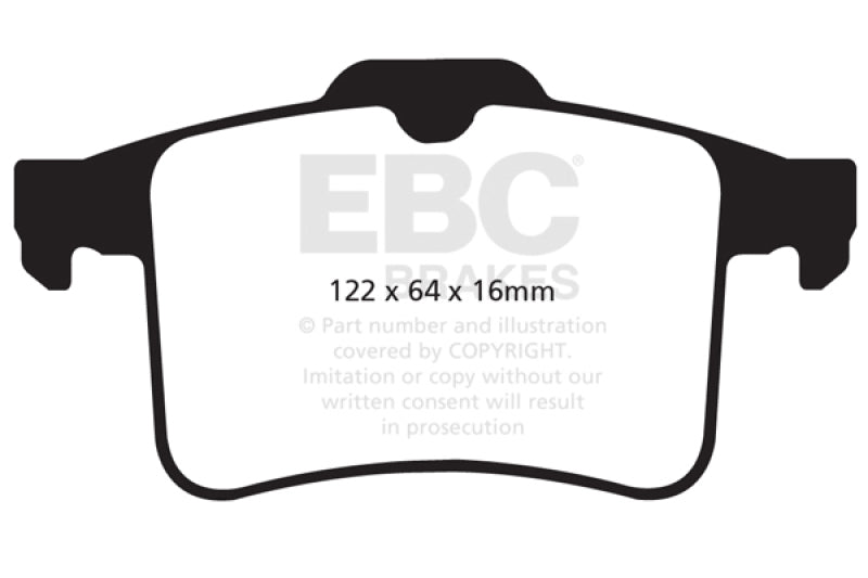 EBC 10-15 Jaguar XF 5.0 Supercharged (470) Pastillas de freno traseras Yellowstuff