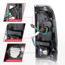 Cargar imagen en el visor de la galería, ANZO 1997-2003 Ford F-150 luces traseras LED con barra de luz, carcasa negra, lente transparente
