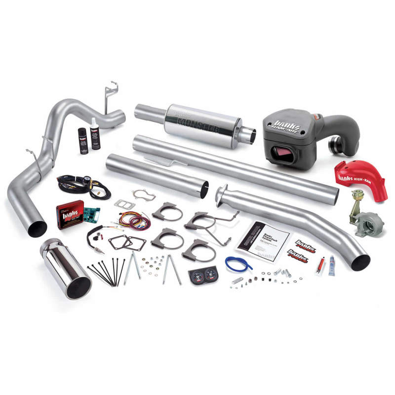 Banks Power 01 Dodge 5.9L 235Hp Ext Cab PowerPack System - Escape simple SS con punta cromada
