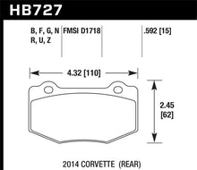 Cargar imagen en el visor de la galería, Pastillas de freno traseras Hawk 2014 Chevrolet Corvette HPS 5.0