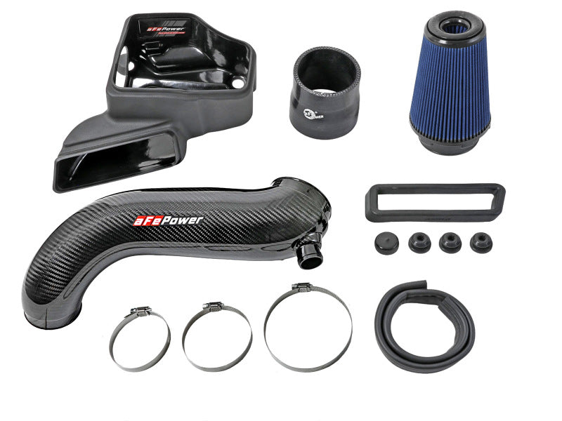 aFe 15-19 VW Golf R (MKVII) L4-2.0L (t) Sistema de admisión de fibra de carbono Track Series con filtro Pro 5R