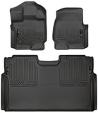 Husky Liners 15-23 Ford F-150 SuperCrew Weatherbeater Revestimientos de piso para asiento delantero y segundo, color negro
