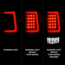 Cargar imagen en el visor de la galería, ANZO 2004-2006 Ford F-150 luces traseras LED con barra de luz, carcasa negra, lente ahumada