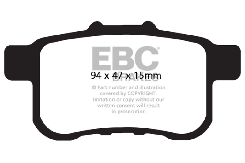 EBC 09-14 Acura TSX 2.4 Pastillas de freno traseras Greenstuff