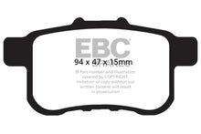 Cargar imagen en el visor de la galería, EBC 09-14 Acura TSX 2.4 Pastillas de freno traseras Greenstuff