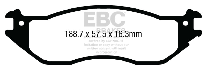 EBC 04-07 Ford Econoline E150 4.6 Pastillas de freno delanteras Yellowstuff