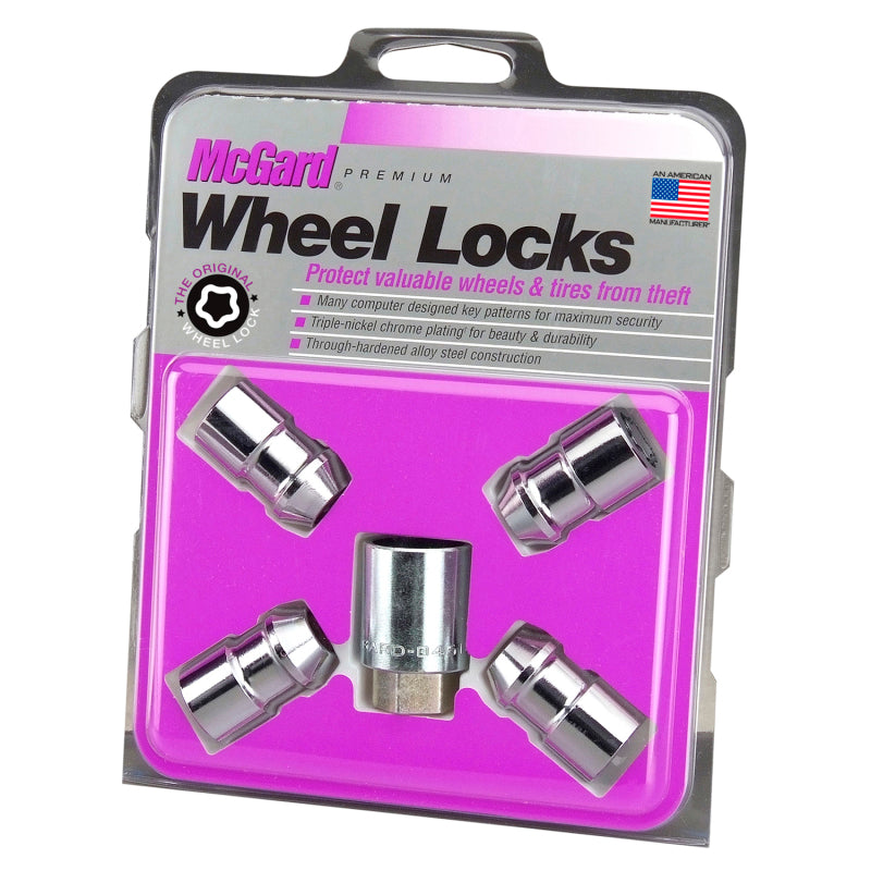 McGard Wheel Lock Nut Set - 4pk. (Cone Seat) 1/2-20 RH-LH / 13/16 Hex / 1.46in. Length - Chrome