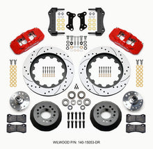 Cargar imagen en el visor de la galería, Wilwood AERO6 Front Hub Kit 15.00 Drilled Red 67-69 Camaro 64-72 Nova Chevelle