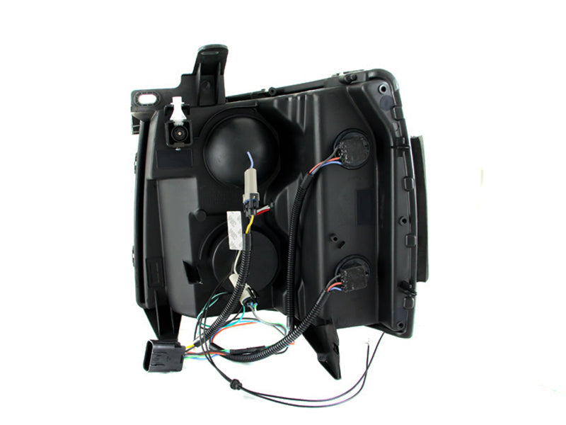 ANZO 2007-2013 Chevrolet Silverado 1500 Faros delanteros proyectores con halo negro