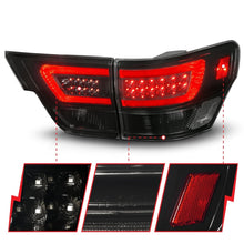 Cargar imagen en el visor de la galería, ANZO 11-13 Jeep Grand Cherokee Luces traseras LED con barra de luces Carcasa negra/lente ahumada 4 piezas