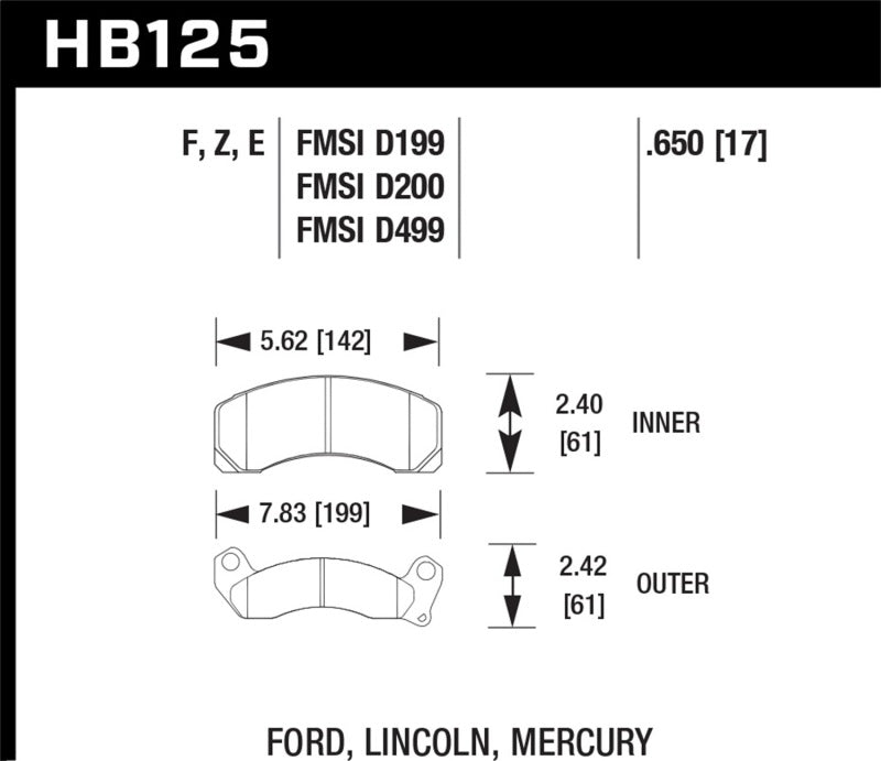 Hawk 84-93 Ford Mustang Azul 9012 Pastillas de freno delanteras de carrera