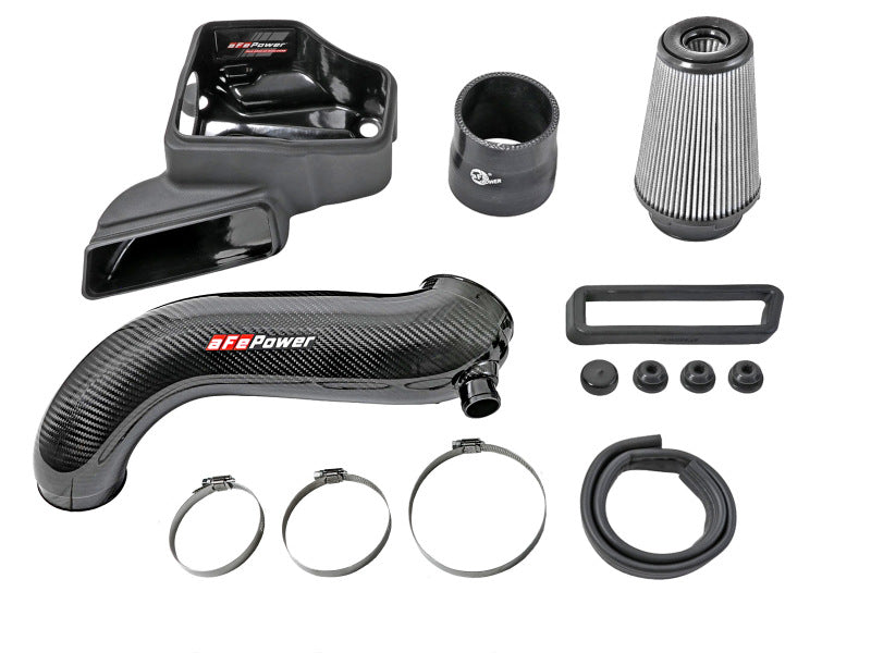 aFe 15-19 VW Golf R (MKVII) L4-2.0L (t) Sistema de admisión de fibra de carbono Track Series con filtro Pro DRY S