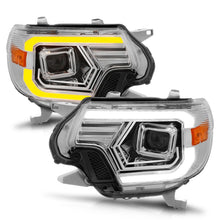 Cargar imagen en el visor de la galería, Faros delanteros tipo proyector ANZO 12-15 Toyota Tacoma - con barra de luz con carcasa cromada