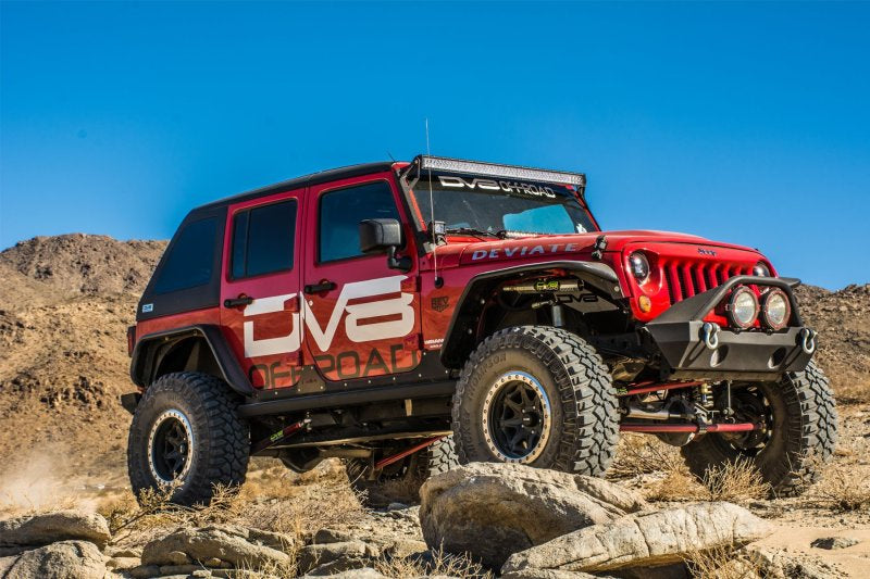 DV8 Offroad 07-18 Jeep Wrangler JK Guardabarros delanteros y traseros de tubo plano