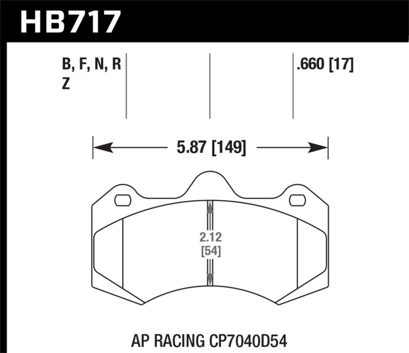 Pastillas de freno Hawk HP Plus AP Racing