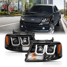 Cargar imagen en el visor de la galería, ANZO 2004-2008 Ford F-150 Faros delanteros proyectores con barra en U, color negro