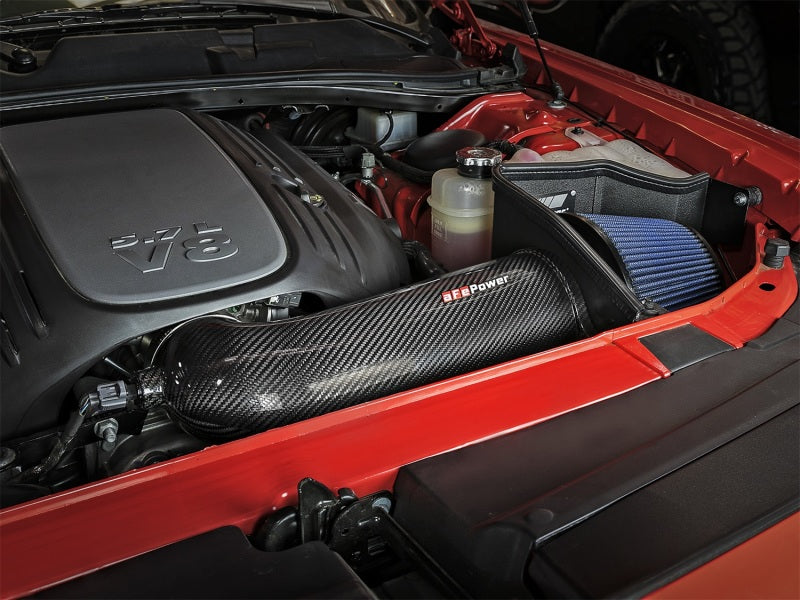 Admisiones aFe MagnumFORCE Stage-2 P5R Fibra de carbono AIS 11-17 Dodge Challenger/Charger V8-5.7L Hemi