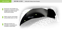 Cargar imagen en el visor de la galería, Guardabarros interior trasero de aluminio DV8 Offroad 07-18 Jeep Wrangler JK - Negro