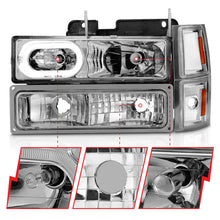 Cargar imagen en el visor de la galería, ANZO 88-98 Chevrolet C1500 Faros delanteros de cristal con carcasa cromada con luces de señal y de posición laterales